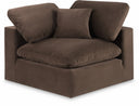 Comfy Velvet Upholstered Corner Modular Chair - Brown