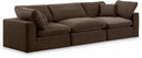 Comfy 119" Velvet Upholstered 3pc. Modular Sofa - Brown