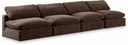 Comfy 156" Velvet Upholstered 4pc. Armless Modular Sofa - Brown