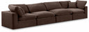 Comfy 158" Velvet Upholstered 4pc. Modular Sofa - Brown