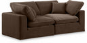 Comfy 80" Velvet Upholstered 2pc. Modular Loveseat - Brown