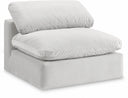 Comfy Velvet Upholstered Armless Modular Chair - Cream