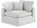 Comfy Velvet Upholstered Corner Modular Chair - Cream