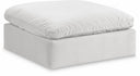 Comfy Velvet Upholstered Modular Ottoman - Cream