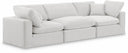 Comfy 119" Velvet Upholstered 3pc. Modular Sofa - Cream