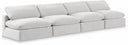 Comfy 156" Velvet Upholstered 4pc. Armless Modular Sofa - Cream