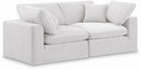 Comfy 80" Velvet Upholstered 2pc. Modular Loveseat - Cream