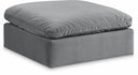Comfy Velvet Upholstered Modular Ottoman - Grey