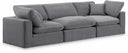 Comfy 119" Velvet Upholstered 3pc. Modular Sofa - Grey
