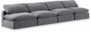 Comfy 156" Velvet Upholstered 4pc. Armless Modular Sofa - Grey