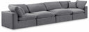 Comfy 158" Velvet Upholstered 4pc. Modular Sofa - Grey
