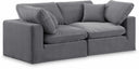Comfy 80" Velvet Upholstered 2pc. Modular Loveseat - Grey