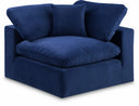Comfy Velvet Upholstered Corner Modular Chair - Blue