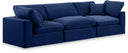 Comfy 119" Velvet Upholstered 3pc. Modular Sofa - Blue