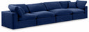 Comfy 158" Velvet Upholstered 4pc. Modular Sofa - Blue