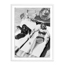 WOMAN SUNBATHING WITH CHIMPANZEE	BY GETTY IMAGES