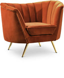 Margo Velvet Upholstered Chair - Cognac