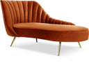 Margo Velvet Upholstered Chaise Lounge - Cognac