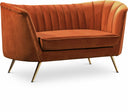 Margo 65" Velvet Upholstered Loveseat - Cognac