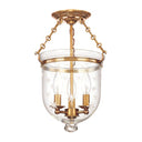 Aged Brass Hampton Semi Flush 10.25" x 15.5" (251-AGB-C3) by Hudson Valley