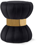 Vino Velvet Upholstered Stool - Black