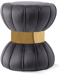 Vino Velvet Upholstered Stool - Grey