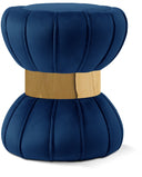 Vino Velvet Upholstered Stool - Blue