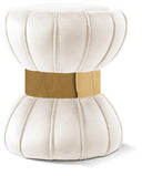 Vino Velvet Upholstered Stool - Cream