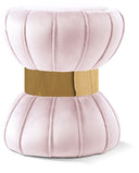 Vino Velvet Upholstered Stool - Pink