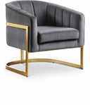 Carter Velvet Upholstered Accent Chair - Grey