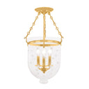 Aged Brass Hampton Semi Flush 12" x 20.25" (253-AGB-C3) by Hudson Valley
