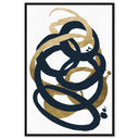 Formas Indigo and Gold - with hand-applied Gold Leaf