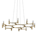 Warm Silver Leaf Nexus Chandelier 49.25" by Corbett Lighting, view 3