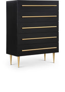 Marisol Wood Veneer And Iron Chest - Black