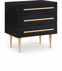 Marisol 24" Wood Veneer And Iron Nightstand - Black