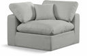 Comfy Linen Textured Fabric Upholstered Corner Modular Chair - Grey