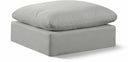 Comfy Linen Textured Fabric Upholstered Modular Ottoman - Grey
