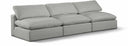 Comfy 117" Linen Textured Fabric Upholstered 3pc. Armless Modular Sofa - Grey