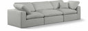 Comfy 119" Linen Textured Fabric Upholstered 3pc. Modular Sofa - Grey