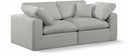 Comfy 80" Linen Textured Fabric Upholstered 2pc. Modular Loveseat - Grey