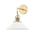 Aged Brass and White Syosset Wall Sconce 12" x 14" by Hudson Valley