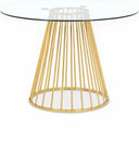 Gio 48" Glass Top And Metal Base Dining Table - Gold