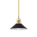 Aged Brass and Black Syosset Pendant 12" x 9.25" by Hudson Valley