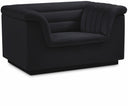 Cascade Velvet Upholstered Fabric Upholstered Chair - Black