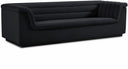 Cascade 94" Velvet Upholstered Fabric Upholstered Sofa - Black