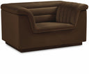 Cascade Velvet Upholstered Fabric Upholstered Chair - Brown