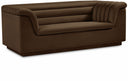 Cascade 72" Velvet Upholstered Fabric Upholstered Loveseat - Brown