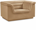 Cascade Velvet Upholstered Fabric Upholstered Chair - Camel