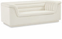 Cascade 72" Velvet Upholstered Fabric Upholstered Loveseat - Cream