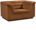 Cascade Velvet Upholstered Fabric Upholstered Chair - Saddle